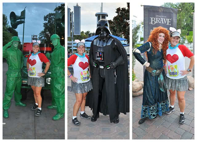 The cast of characters that I ran across while running the Disneyland Half Marathon