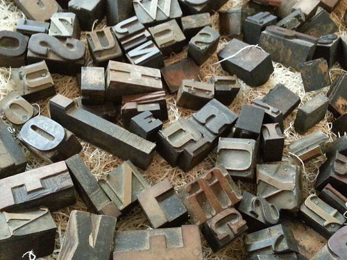 Metal and wooden letter stamps