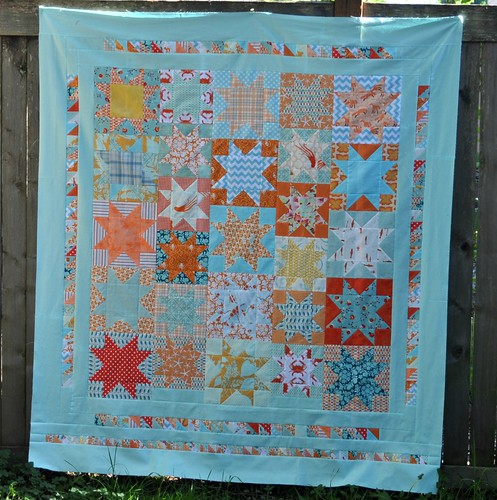 star quilt top finished