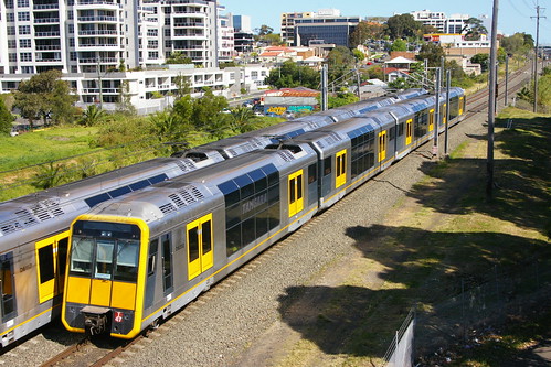 Sydney Trains T set near Wollongong.Sta, Wollongong, NSW, Australia /Oct 4,2013