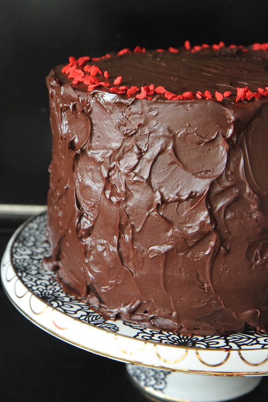 Spicy Chocolate Cake with Jalapeno Fudge Frosting
