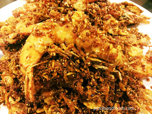 oversea restaurant cny menu deep fried prawns with cornflakes