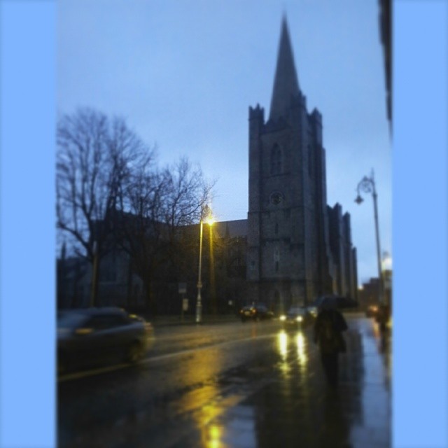 St. Patrick's Cathedral, Dublin Ireland in the rain. January 28,2013. #dublin #ireland #landmark #rain #waterlogged #morning #tuesday #dreary #gloomy #miserable #weather #christianity #church #stpatricks #cathedral