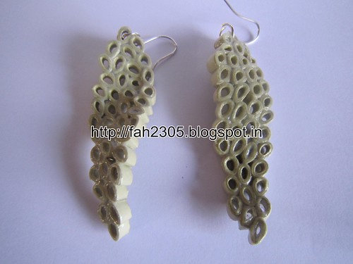 Free Form Quilling - Paper Quilling Twisted Leaf Earrings (2) by fah2305