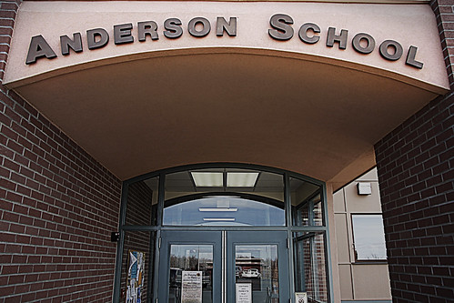 The front entrance of Anderson Public School in rural Gallatin County, Montana. USDA photo.