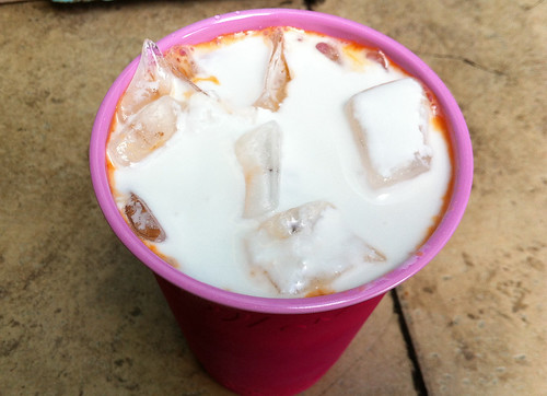 Thai iced tea with coconut milk