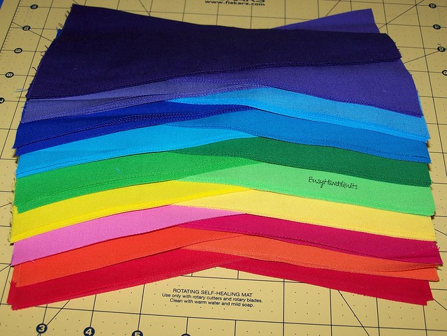 Rainbow Wave Quilt Pieces