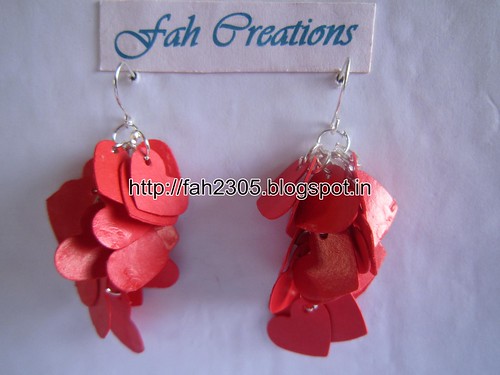 Handmade Jewelry - Paper Heart Punch Earrings  (1) by fah2305