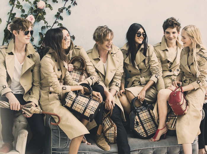 Callum Ball, Malaika Firth, Matilda Lowther, Jamie Campbell Bower, Neelam Johanl, Leo Dobson and Jean Campbell behind the scenes on the Burberry Spring_Summer 2014 campaign