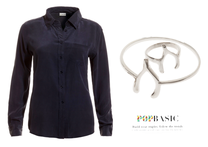 Popbasic, Sunday, silk, shirt, silver, bracelet, ring, 