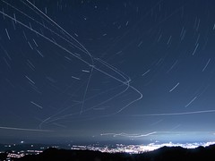 Versions of Star Trails from Topanga Lookout