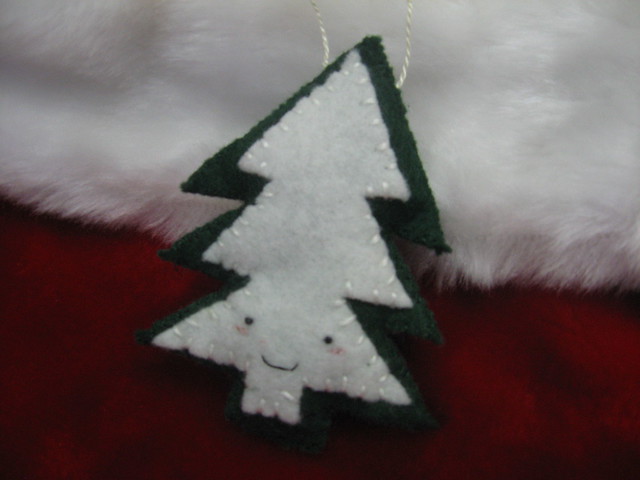 Smiling Pine Tree Ornament