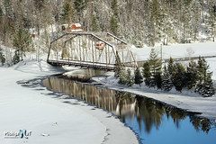 Winter reflections "Old 510 Bridge" Dead River near Marquette, MI. by Michigan Nut