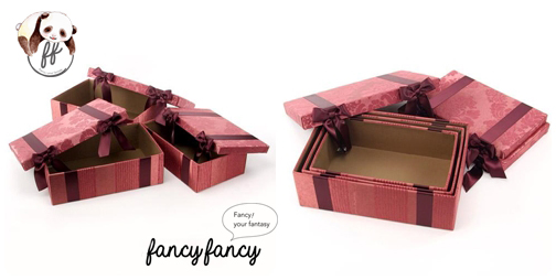 85.優雅宮廷風緞帶蝴蝶結收納盒(美國設計 大中小三個一組)-紫紅色細節