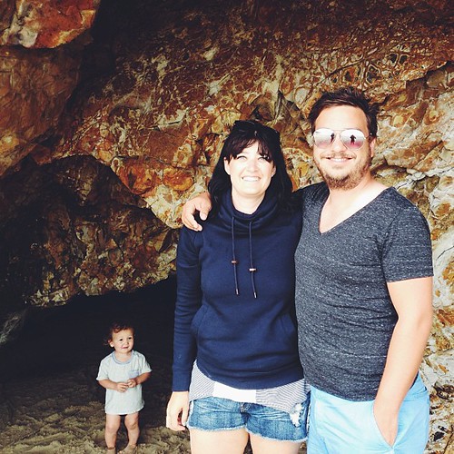 Sea cave with baby Royal photo bombing us.
