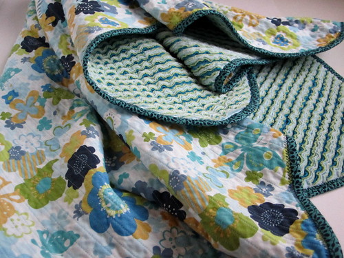 Chenille blanket, floral