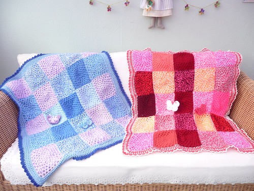 Grace in her 80's at one of the homes I visit has made these Squares. pippa has assembled them into two beautiful Blankets. Thank you!