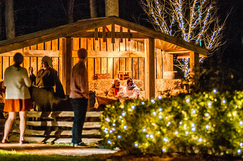 live nativity during christmas at billy graham library with visitors by DigiDreamGrafix.com