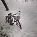 Bike vs. Snowdrift, on the shores of Lake Ontario. This was a week ago. Today, it's rainy.