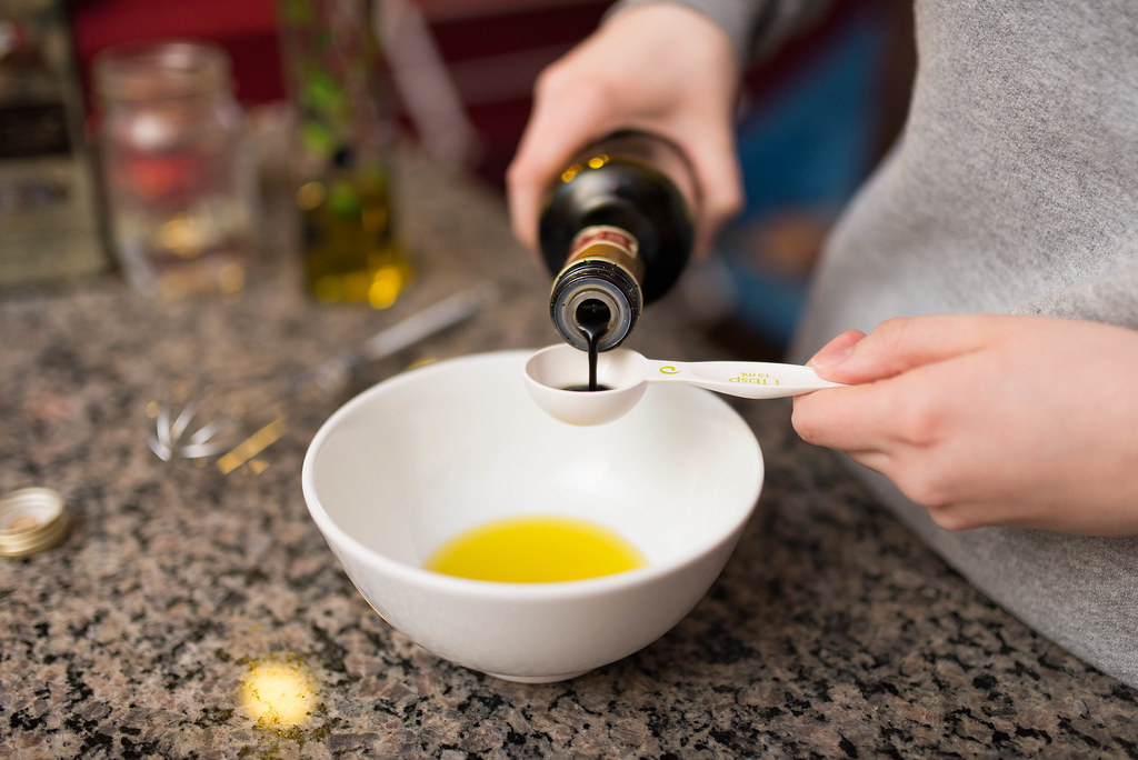 Pouring Vinaigrette Ingredients