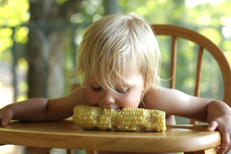 Little L's corn on the cob eating style