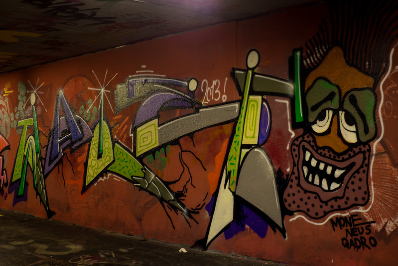 Graffito in Subway - Wienerstr., Linz - Alpha 7 with MC Rokkor 35mm/1.8