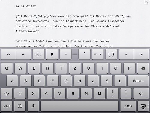 IA Writer in Aktion