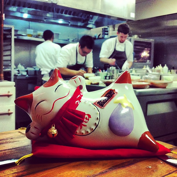Chef Justin working behind our meal's spirit animal.