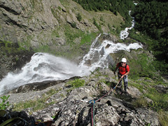 Grande voie à la cascade de l'Alpe du Pin