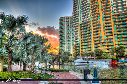 Fort Lauderdale City Downtown Smoker Park River Walk Sunset by Captain Kimo