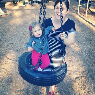 Seriously almost got stuck in this tire swing. #toopregnantforthis