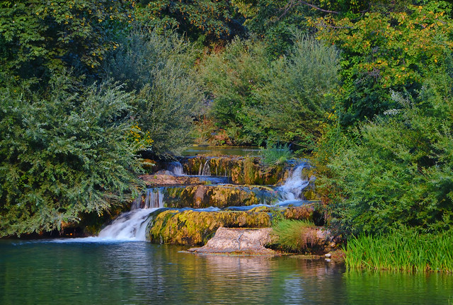 Waterfalls in green nature of Korana river, village of Rastoke,Croatia
