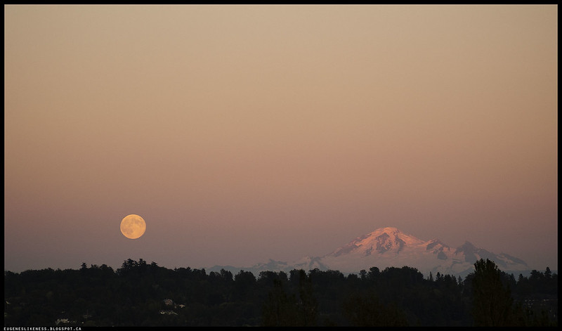 Mt. Baker and Full Moon