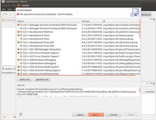 Ubuntu 12.04 Eclipse install CDT 2