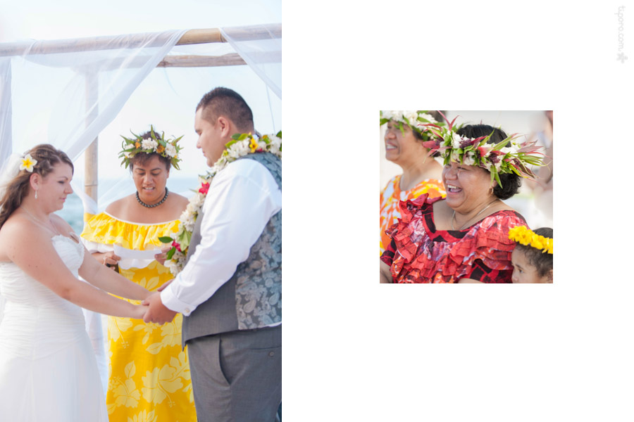 Escort. wedding ceremony photos Rarotonga, head ei, island wedding style, arch