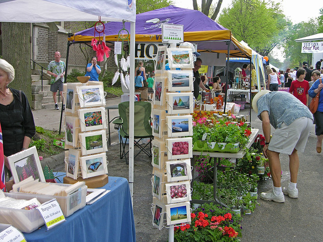 Judson Street Fest 2013 flowers and cards booth