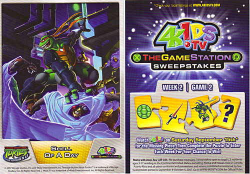 4KIDS TV - 'THE GAME STATION' :: K•B TOYS EXCLUSICE,LIMITED EDITION COLLECTIBLE CARDS // ..TEENAGE MUTANT NINJA TURTLES : FAST FORWARD card (( 2007 ))
