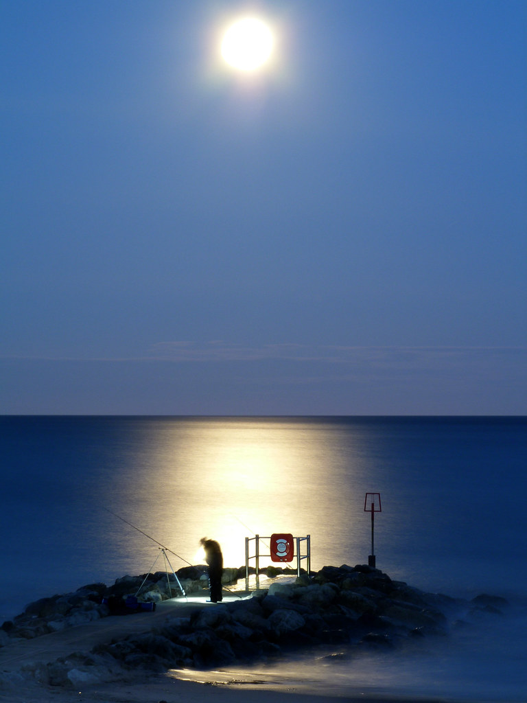 Moon light fishing.