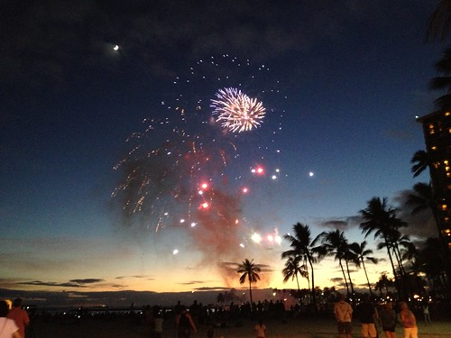 Fireworks at Hilton Hawaiian Village by iPhone 4S