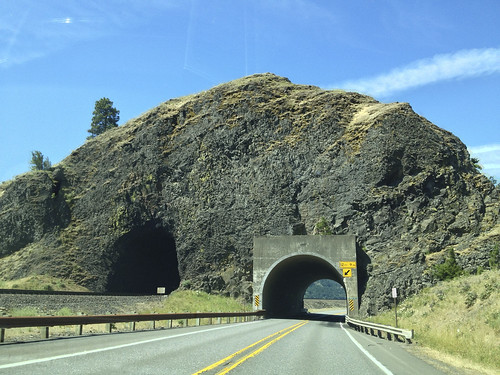 There are many tunnels letting railroad and highway get through
