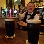 Our awesome Bartender at Ballynahinch Castle serving up the Guinness