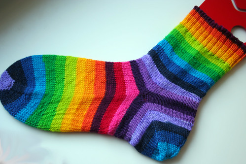 15 color rainbow socks one down