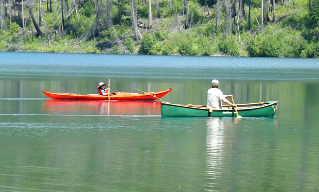red kayak green canoe 100