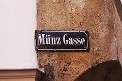 Münz Gasse street sign in Tübingen