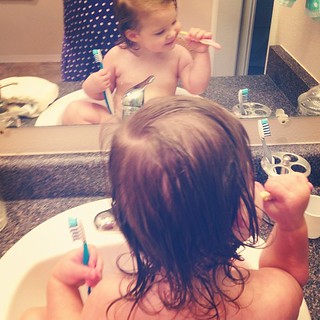 Sometimes brushing your teeth is a two toothbrush kind of job.