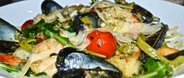seafood pasta dish at jupiter beach resort restaurant	