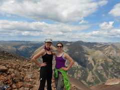 Erin and Clare Walking on Sunshine (14,001 ft)