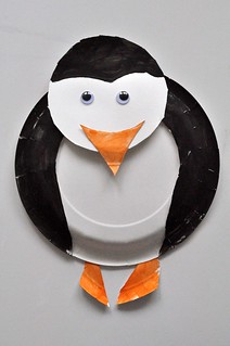 Penguin paper plate craft