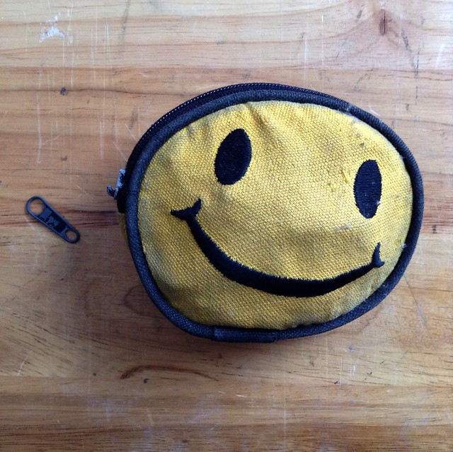 Smiley faced pouch time capsule