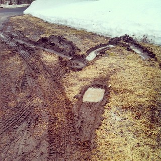 Did I do that?? I guess it was muddier than I thought last night... #4WD #chevy #mud #newengland #winterwontend #snow